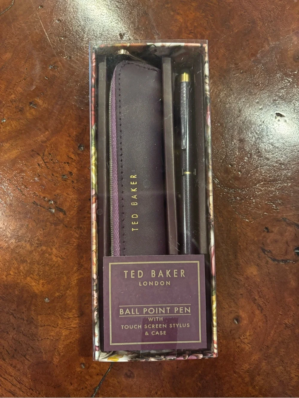 Ted Baker Ballpoint Pen with Touchscreen Stylus & Case, Purple